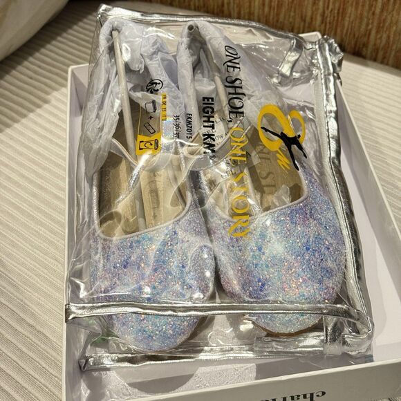 EIGHT KM Big Girls High Heel Dress Shoes Mary Jane Princess Pump Spark Size 35 - Picture 5 of 12